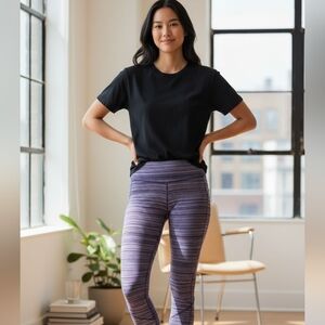 Lululemon Athletica Space Dye Twist Ultra Violet Crop Leggings Athlesuire Sz 4